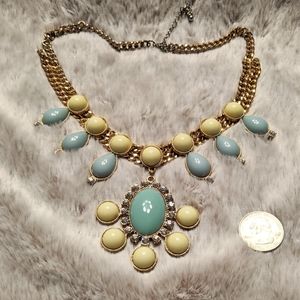 Gold bib necklace